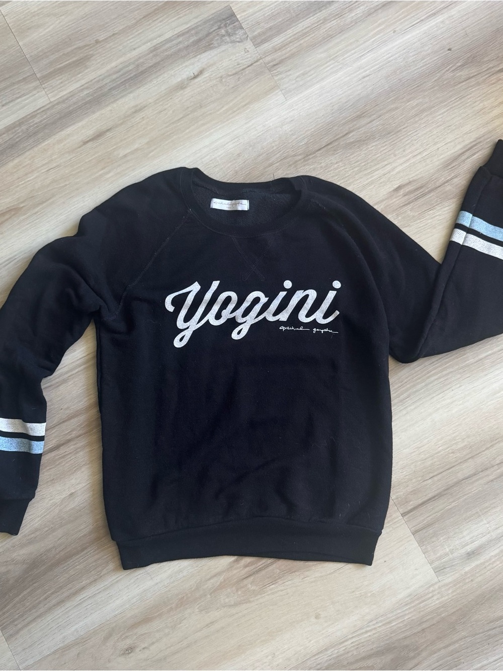 Spiritual Gangster Yogini Graphic Fleece Sweatshirt Medium Black Yoga Athleisure